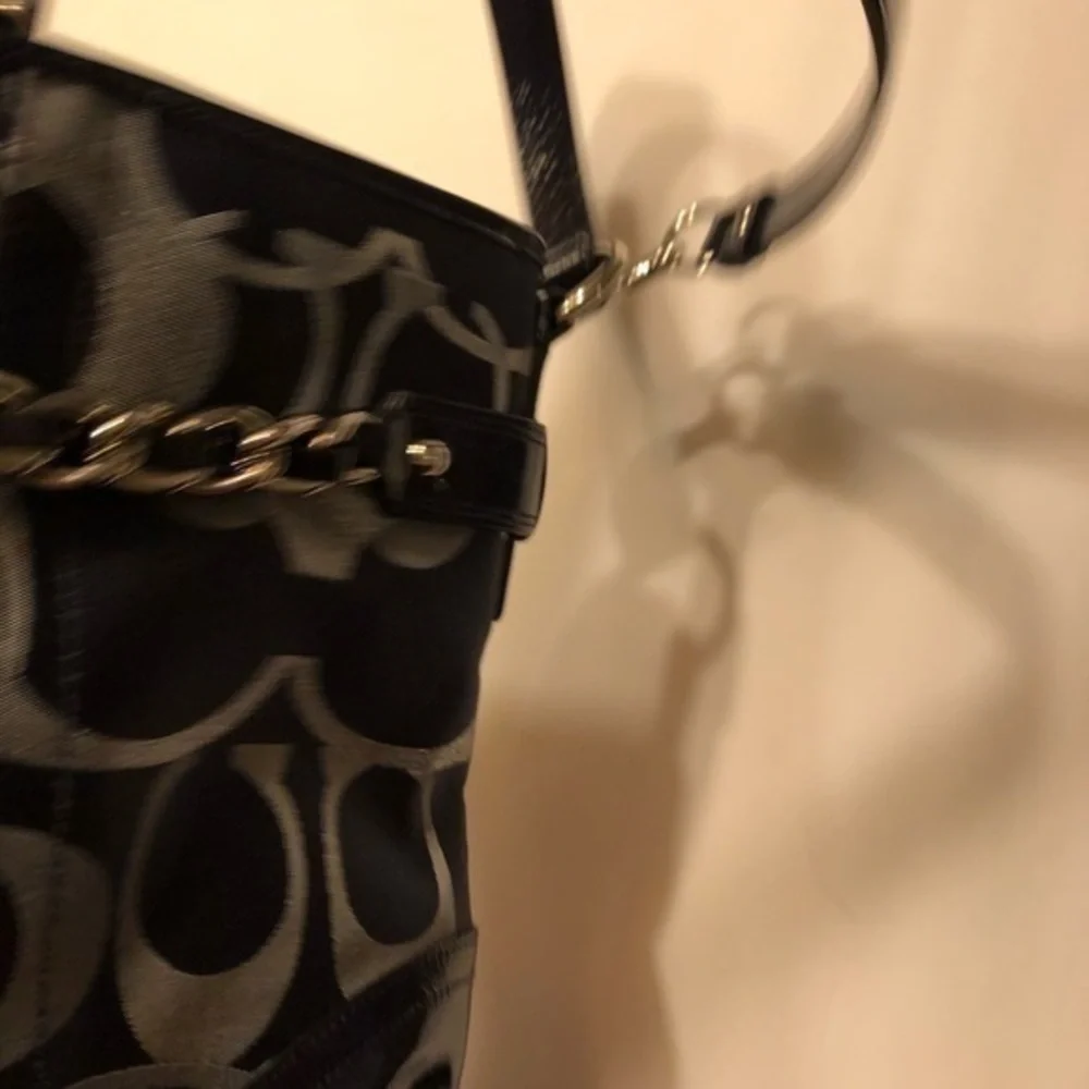 COACH silver blue optic c duffle shoulder bag